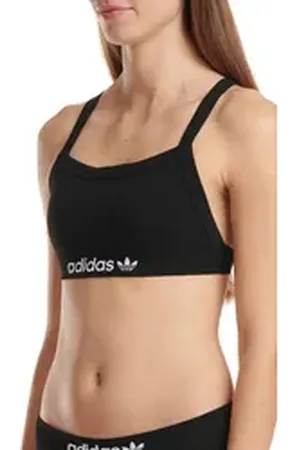 adidas Originals Bralette mit gekreuztem Ringerrücken schwarz XL