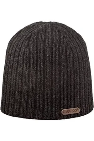 ARECO Strickmütze warm aus Funktionsfaser mit Fleece-Innenfutter schwarz