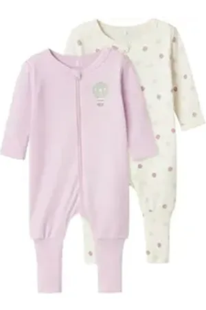 NAME IT Schlafoverall NBFNIGHTSUIT 2P ZIP FF JET DOT weiß 92