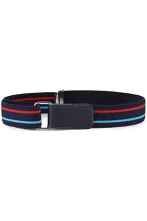 Ladeheid Stoffgürtel Kinder Gürtel Elastik-Gürtel 1-12 Jahre 34-90 cm P15 blau|rot 5-12 Jahre