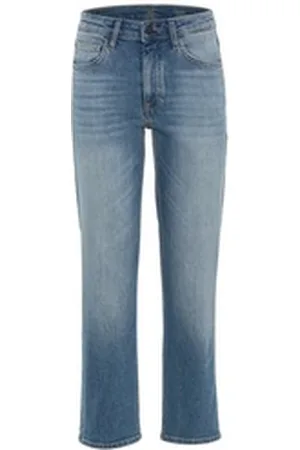Camel Active Straight-Jeans Damen Cropped Jeans im Straight Fit u blau 26/30