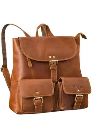 STILORD Cityrucksack "Niva" Damen Rucksack Klein Leder - Für Tablet - Laptop bis 13 Zoll braun