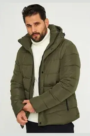 Soul Star Winterjacke S2TAHTA Herren Pufferjacke mit Kapuze warme Steppjacke Mens Jacket grün XXL