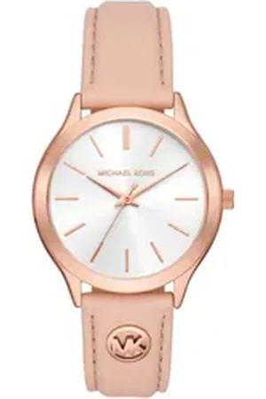 Michael Kors Quarzuhr SLIM RUNWAY MK7467, Armbanduhr, Damenuhr, Lederarmband, analog rosa