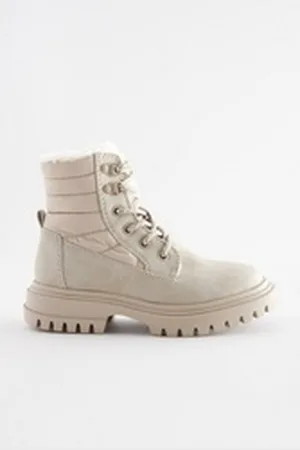 Next Gesteppte Schnürstiefel Schnürstiefelette (1-tlg) beige 39 EU