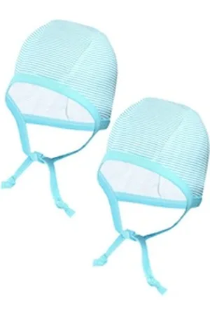 TupTam Erstlingsmütze Unisex Baby Erstlingsmütze zum Binden 2er Pack blau 62-68