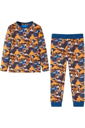 vidaXL Pyjama Kinderpyjama mit Langen Ärmeln Cognac 140 braun 140 (9-10 J)