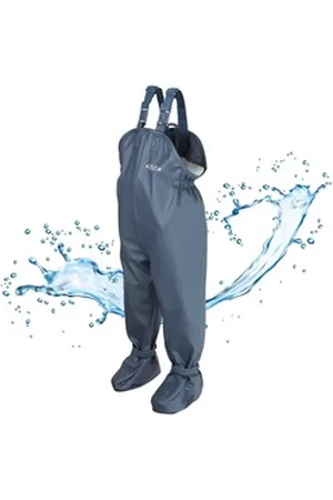 BMS Regen- und Matschlatzhose BabyBuddy - wasserdichte Krabbelhose mit integrierten Füsslingen integrierte Füssling blau