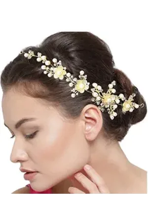 YouBella Haarclip Floral Stein Haar Rebe Für Frauen, Inhalt der Box: Haar Rebe x 1, Haar-Accessoire für Braut Hochzeit Funktionen Brautjungfer, Material: Kunststoff, Elegante Erscheinung