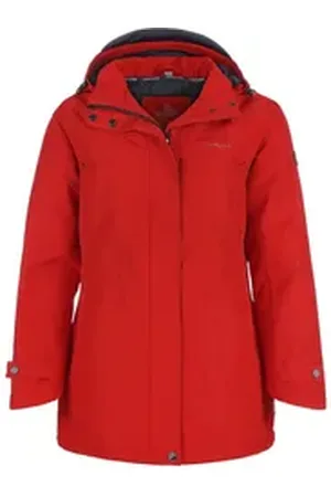Coastguard Funktionsjacke Damen Outdoor-Jacke mit abnehmbarer Kapuze - wasserdicht atmungsaktiv rot 46