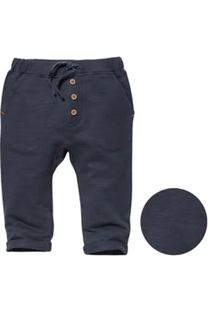 People Wear Organic Sweathose mit angedeutetem Knopfverschluss, aus Bio Baumwolle blau 62/68