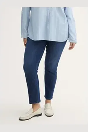 TOM TAILOR PLUS Slim-fit-Jeans Plus Size - Slim Jeans mit Glitzer-Effekt blau 48