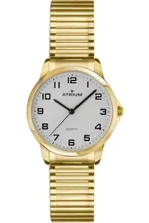 ATRIUM Quarzuhr A37-60, Armbanduhr, Damenuhr, Flexband, Zugband, Edelstahlarmband goldfarben