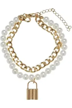Urban classics Armband Unisex Padlock Pearl Layering Bracelet goldfarben L/XL