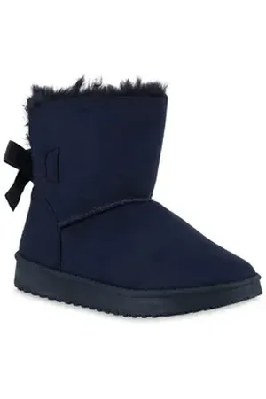 VAN HILL 902280 Damen Stiefeletten Schlupfstiefel Warm Schuhe Schlupfboots Schuhe blau 40 EU