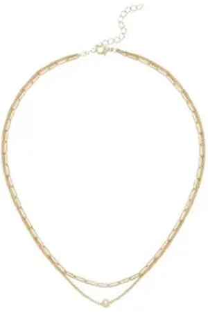 Lascana Kette mit Anhänger, Halskette in Layer Optik, doppelte Kette, Collier mit Kugel goldfarben