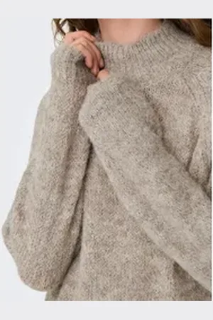 JDY Stehkragenpullover Zoey (1-tlg) Plain/ohne Details grau L