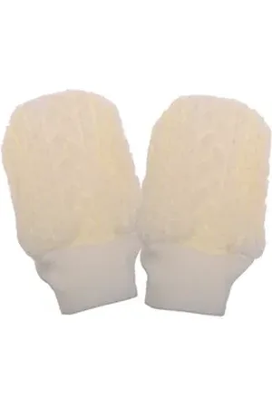 La Bortini Fäustlinge Baby Handschuhe Erstlings Zubehör Strickfäustlinge gefüttert ab 0Mon gestrickt, mit Baumwoll-Futter, warme Kratzfäustlinge, für Neugeborene weiß 4-12Mon