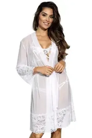 Axami Kimono V-8850 peignoir white - (O/S) weiß