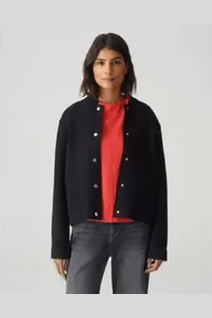 Opus Bomberjacke Bomberjacke HOSANA Regular aus wärmendem Woll Mix schwarz 36