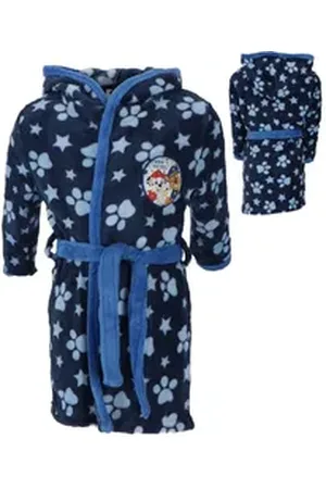 Paw Patrol Kinderbademantel Jungen Fleece Bademantel mit Kapuze, langarm, Polyester, Gr. 98 - 128 blau 110/116