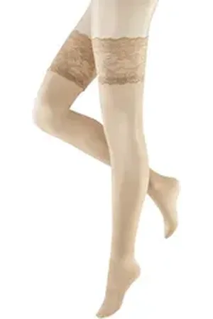 Hudson Halterlose Strümpfe GLAMOUR (Packung, 1-Paar, 1 Paar) glänzend beige 35-37