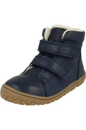 Lurchi 63L4003001 Jungen Leder Winterboots gefüttert Barfußschuh Klettverschluss blau 24 EU