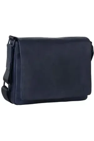 Leonhard Heyden Messenger Bag Den Haag, Leder blau