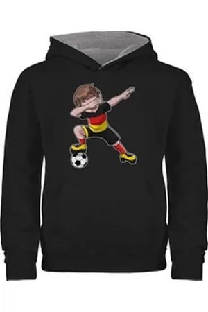 Shirtracer Hoodie Dabbing Fußballspieler Junge Deutschland Germany 2026 Fussball WM Fanartikel grau|schwarz 104 (3/4 Jahre)