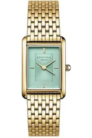 ROSEFIELD Quarzuhr Damenuhr Heirloom Minz-Grün Gold eckig