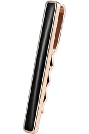 Karisma Krawattennadel Hochwertige Herren Edelstahl 316L Krawattennadel Onyx, /Krawattenklammer/Tie Clip Farbwahl KTC204 - Roségold