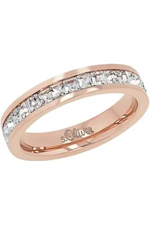 QS by s.Oliver Fingerring Ring für Damen, Edelstahl, Kristall (Ring, 1-tlg) rosa 58