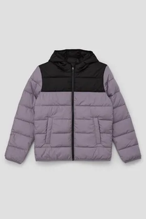 QS by s.Oliver Outdoorjacke Steppjacke mit Kapuze grau M