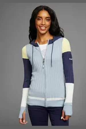 KangaROOS Kapuzenstrickjacke mit Colorblock blau 56/58 (XXXL)
