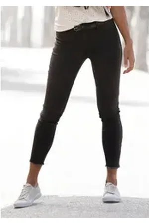 Lascana Jeggings mit Reißverschlüssen am Saum, Skinny, elastische Qualität, modisch schwarz 42