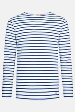 Armor.lux Langarmshirt Herren Streifenshirt Houat blau Größe 8 (4XL)