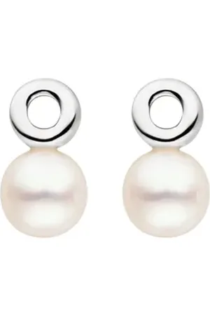 ADRIANA Paar Ohrstecker Schmuck Geschenk Silber 925 Ohrringe Amalfi, A7, Made in Germany - mit Süßwasserzuchtperle silberfarben|weiß