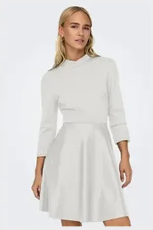 ONLY Midikleid ONLMADDIE (1-tlg) Falten weiß XL