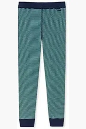 Schiesser Lange Unterhose für Jungs grün geringelt Gr. 140 grün