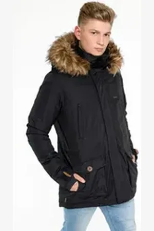 CNSRD Funktionsparka TRAVIS PARKA OS MEN mit hochschließendem Kragen und Kapuze schwarz L