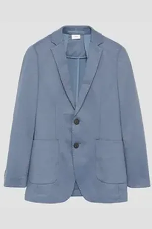 QS by s.Oliver Outdoorjacke Festliches Sakko mit feiner Struktur blau 152