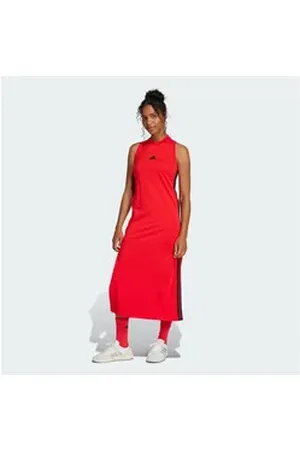 adidas Sportswear Maxikleid ESSENTIALS 3-STREIFEN LONG RACERBACK KLEID grau L