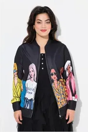 Angel of Style Angel of Style Kurzjacke Blouson Scuba Frauen-Druck schwarz 50