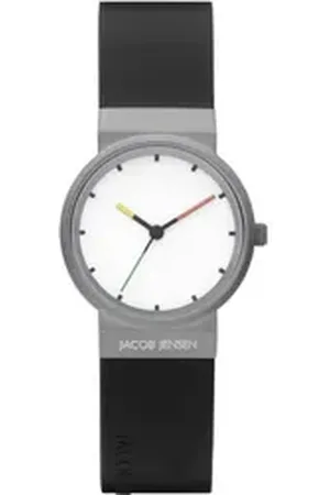 Jacob Jensen Titanuhr Damen Armbanduhr TITANIUM 652 weiß D. 29 mm Silikonband weiß