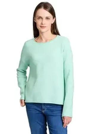 Betty & Co Betty&Co Strickpullover Strickpullover mit Rundhalsausschnitt (1-tlg) Struktur grün 38