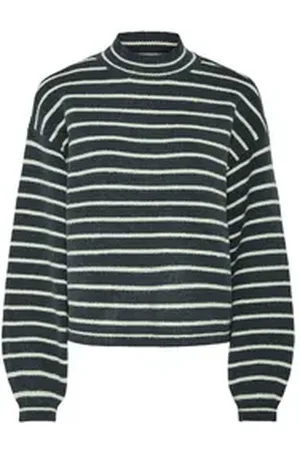 Pieces® Stehkragenpullover PCPENNA LS HIGH NECK KNIT BC blau L (40)