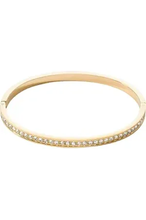 COEUR DE LION Armreif Schmuck Geschenk Edelstahl Würfelkette, 0127/33, Made in Germany - mit Kristallglas gelb|goldfarben