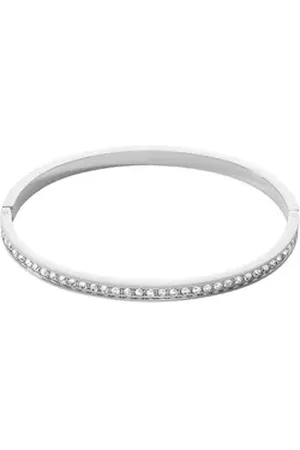 COEUR DE LION Armreif Schmuck Geschenk Edelstahl Würfelkette, 0127/33, Made in Germany - mit Kristallglas silberfarben