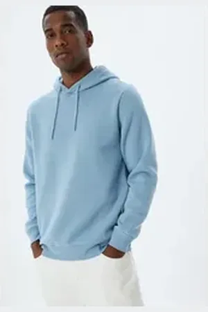 Koton Kapuzensweatshirt Kapuzenkragen Softshell blau M