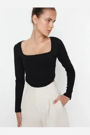 Trendyol Langarmshirt (1-tlg) Weiteres Detail schwarz L